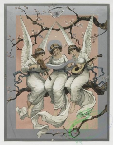 angels-00086 - 421-Easter cards depicting angels in trees playing music, angel with butterfly wings.105702 [1460x1875]