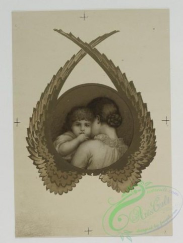 angels-00098 - 515-Christmas and New Year cards depicting children, angel wings, berries, and flowers.106370 [1301x1722]