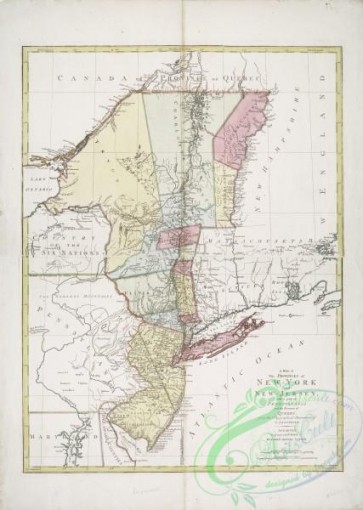 antique_maps-02753 - 0816-A map of the provinces of New-York and New Jersey  -  with a part of Pennsylvania and the Province of Quebec