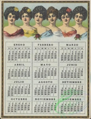 ephemera_advertising_trading_cards-00171 - 0171-Women faces, calendar, rose, black hair [2298x3000]