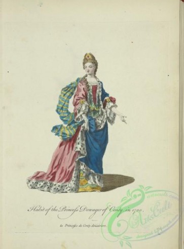 fashion-00896 - 138-Habit of the Princess Dowager of Conty in 1700, La Princesse de Conty Douairiere