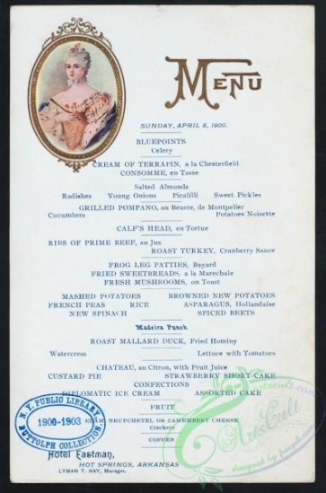 menu-01354 - 01280-Oval frame, Woman, Menu text decorated, printed text