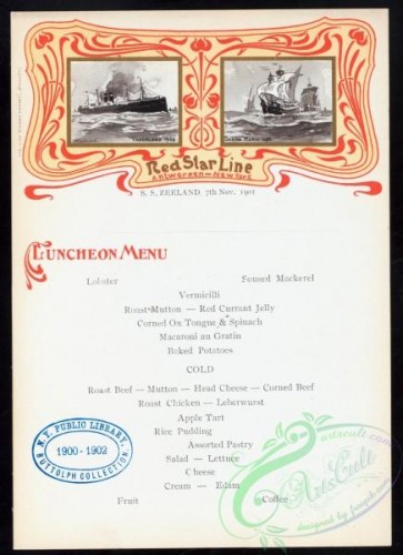 menu-02158 - 02077-Steamship, frame
