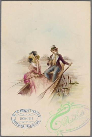 menu-03558 - 03469-Man reading poems to woman with fising rod on boat