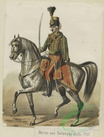 military_fashion-03384 - 105409-Austria, 1756-1760-Obrist von Baranyan Hufs - 1757