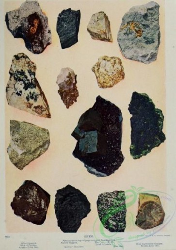 minerals-00021 - Silver Quartz, Nickel Pyrites, Spathic Iron Ore, Native Copper, Kidney Iron Ore, Tin Ore, Lead Crystals, Zinc Ore, Blue Carbonate Copper, Needle Iron Ore [2422x3425]