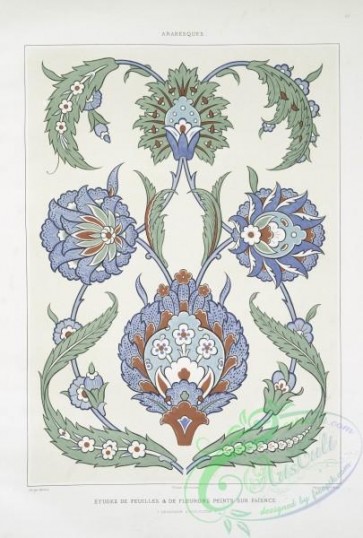 ornaments-00197 - 139-Arabesques-etudes de feuilles  de fleurons peints sur faience (grandeur d'execution)