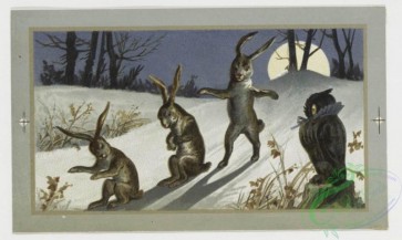 prang_cards_animals-00050 - 0347-Christmas cards depicting animals celebrating Christmas, stockings, food, mistletoe and a decorative design 105199