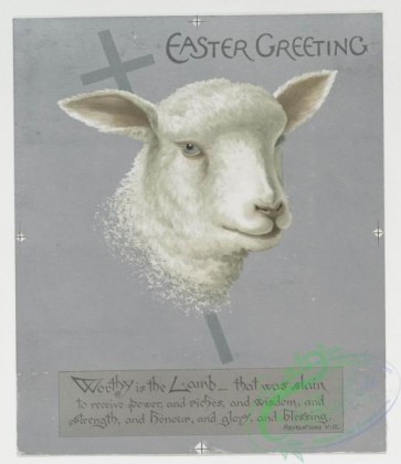 prang_cards_animals-00059 - 0455-Christmas and Easter cards depicting a lamb, a cross, butterflies, children, sleds, swings, dogs and birds 105949