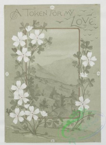 prang_cards_black-and-white-00172 - 0416-Valentines depicting children with love letters, angels, birds, and flowers 105659