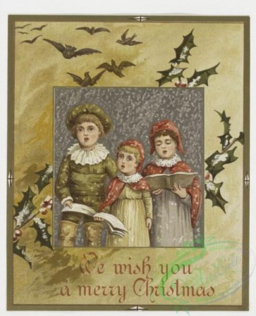 prang_cards_kids-00013 - 0172-Christmas and Easter cards depicting nests, plants, bells, children, carollers and holly 103359