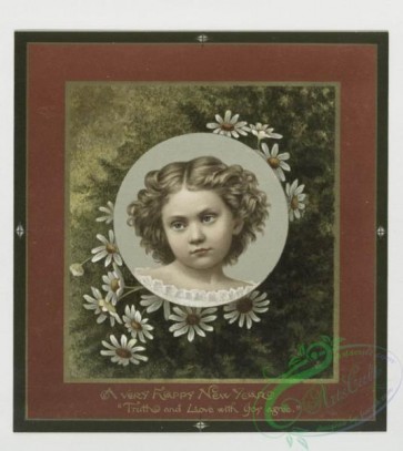 prang_cards_kids-00056 - 0362-Christmas and New Year cards depicting girls, stars, and flowers 105291