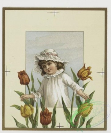 prang_cards_kids-00060 - 0409-Birthday cards and Valentines depicting young girl and flowers 105604