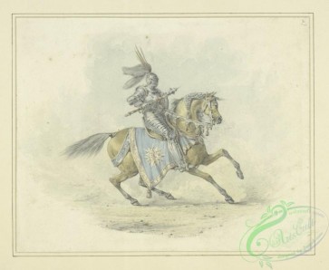 sporting-00064 - 076-Knight in armor with mace, mounted on horse