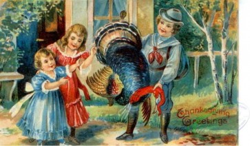 thanksgiving_day_postcards-00520 - 520-Turkey, boy, girls, children [3000x1752]