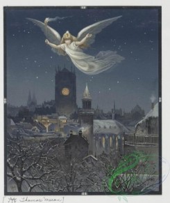 angels-00092 - 480-Prize cards with decorative designs, depicting children, holly, an angel and the skyline of a city.106123 [1423x1687]