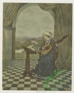 childrens_books-01348 - 033-(''She played upon the ringing lute, and sang to its tones'')Additional The wind's tale