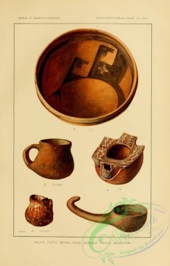 crockery-00131 - 002-Paint Pots, Bowl, Dipper from Awatobi