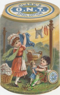 ephemera_advertising_trading_cards-00454 - 0454-Girls, doll, basket, clothes, washing, sister [1886x3000]