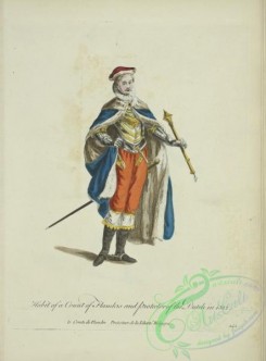 fashion-00905 - 147-Habit of a count of Flanders and protector of the Dutch in 1582, Le comte de Flandre protecteur de la libertie Belgique