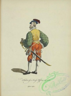 fashion-00952 - 194-Habit of a Swiss officer in 1588, Officier Suisse,Additional A young lady of Silesia