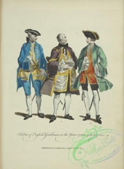 fashion-00997 - 239-Habits of English gentlemen in the years 1735 (a) 1745 (b) 1755 (c), Habillement des gentilshommes Anglois en 1735 etc