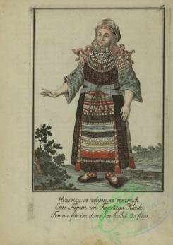 fashion-01657 - 036-Finskie narody-Chukhonka v ubornom plat'e,Additional Finnish peoples-Finnish peasant woman in festive attire