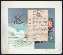 menu-01468 - 01563-Steamship, Anchor, Flowers, Sea, Japanese mountain, handwritten text, Papter sheet