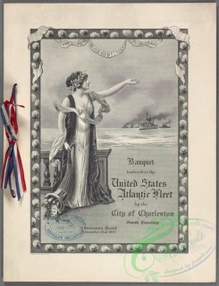menu-03050 - 02889-Woman with wreath showing route, antique dress, Frame
