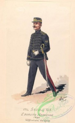 military_fashion-00056 - 101188-Mexico, 1868-1906-Nel secolo XIX. Esercito Messicano 1890, Ufficiale del Genio