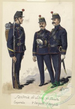 military_fashion-00067 - 101200-Mexico, 1868-1906-Fanteria di Linea, gr. tenuta. Caporale, 2_ sergente, 1_ sergente