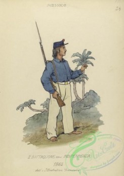 military_fashion-00092 - 101258-Mexico, 1826-1862-2_. battaglione dell'indipendenza. 1862. dall' ''Illustration francaise.''