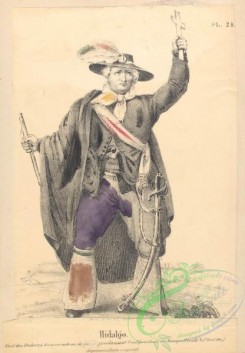 military_fashion-00093 - 101260-Mexico, 1826-1862-Hidalgo. Cure des Dolores dans son costume de guerre, proclammant l'independence du Mexique (fusille le 1er aout, 1811) d'apres un tableau original)