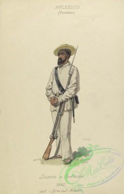 military_fashion-00100 - 101267-Mexico, 1826-1862-Soldato di Fanteria. 1860. dal ''Giro del mondo.''