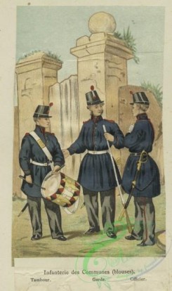 military_fashion-00975 - 106146-Belgium, 1833-1852-Infanterie des communes (blouses) - Tambour, garde, officier
