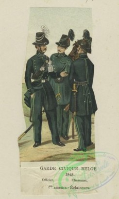 military_fashion-01228 - 200309-Belgium, 1833-1852-Garde civique belge, 1848. Officier, chasseurs , Chasseurs -eclaireurs