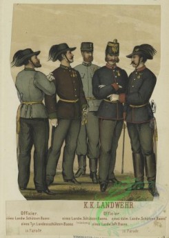 military_fashion-02814 - 104745-Austria, 1867-1895-K.k. Landwehr - Officier eines Landw. Schutzen-Baons., eines Tyr. Landesschutzen. Baons. (in parade), Officier eines Landw. Schutzen-Baons. (feldmass