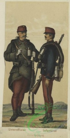 military_fashion-02820 - 104754-Austria, 1867-1895-Unteroffzr. Infanterist. (Marschadjustrg - (1)Winter, (2) fur Streifkomden etc. ohne Tournister )