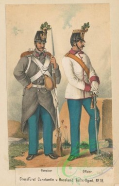military_fashion-03040 - 104992-Austria, 1861-1866-Gemeiner, Offizier. Grossfurst Constantin v. Russland Inftr.-Regt. No. 18. 1861