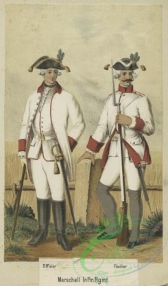 military_fashion-03212 - 105180-Austria, 1741-1756-Marschall Inftr. Rgmt. - Offizier, Fusilier