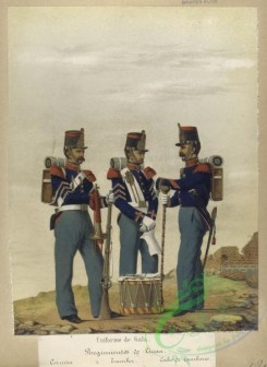 military_fashion-03972 - 104189-Spain, 1850-1859-Uniforme de Gala. Regimientos de Linea - Corneta, Tambor, Cabo de tambores. 1853