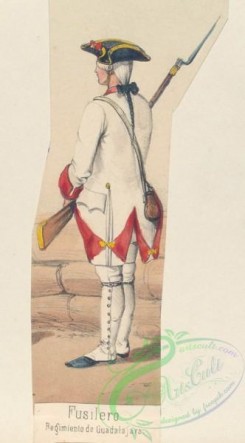 military_fashion-04521 - 106420-Spain, 1761-1769-Fusilero. Regimiento de Guadalajara. (Ano 1766)