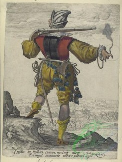military_fashion-08116 - 103723-Netherlands, 1587-1599-Fussus in hostiles cuneos, noctuque dieque peruigil, indomito robore pronus agor