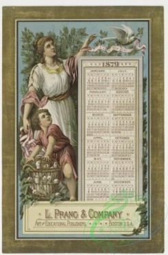 prang_calendars-00002 - 0030-Calendar from 1879 depicting a woman, child and birds 104882