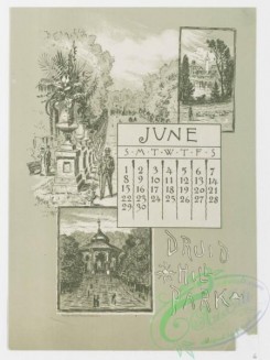 prang_calendars-00028 - 0964-Baltimore Calendar-January, Baltimore from Federal Hill, February, Fort McHenry, Frozen In, March, Pratt Free Library, Peabody Institute, April, S 108415