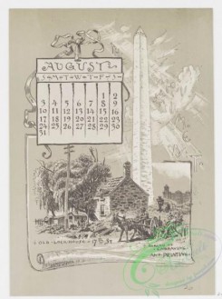 prang_calendars-00043 - 0970-Washington Calendar, 1890, July-December-U.S. Capitol, The Monument, Old Lockhouse, Bureau of Engraving and Printing, Morton Mansion, Massachuse 108442