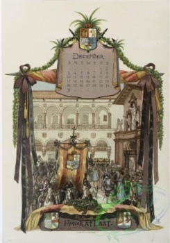 prang_calendars-00076 - 1127-The life of Columbus in pictures-The farewell to Cadiz, The first sight of land, In his old age, Honor at last 100450