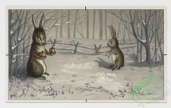 prang_cards_animals-00028 - 0148-Christmas, New Year, and birthday cards depicting winter landscapes with dogs, rabbits, birds, and flowers 102048
