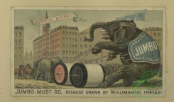 prang_cards_animals-00264 - 1698-Trade cards depicting flowers, streets, men, dogs, elephants, horses, a donkey, a goat and thread 103177