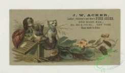 prang_cards_animals-00269 - 1739-Trade cards depicting puppies, kittens, birds, an owl, a peacock, baskets, flowers, leaves and the moon 103399